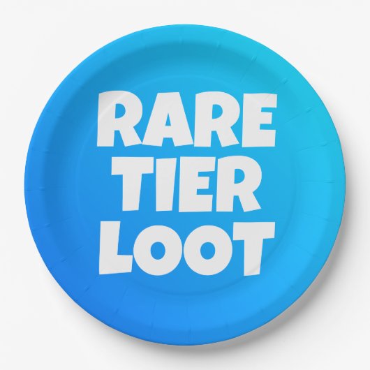 Boys seltene Tier Loot Blue Gamer Slogan Pappteller (Vorderseite)