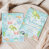 Boy's Shellebrate Sea Turtle Under Sea Birthday Einladung
