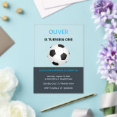 Boys Simple Blue Soccer Kids First Birthday Acryleinladungen (In Situ (Hochzeit))