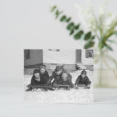 Boys Sledding, 1936 Postkarte (Stehend Vorderseite)