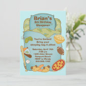 Boys Sleepover Party Einladung (Stehend Vorderseite)