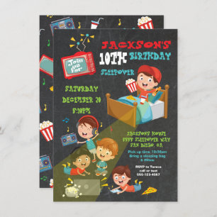 Boys Sleepover Slumber Geburtstagsparty Einladung