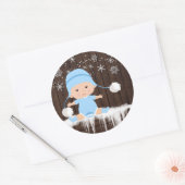 Boys Snowflake Baby Shower Stickers (Umschlag)
