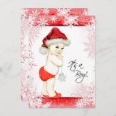 Boys Snowflake Weihnachtsdusche Einladung (Vorne/Hinten)