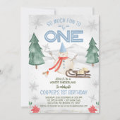 Boys Snowman Winter Onederland Geburtstag Einladung (Vorderseite)