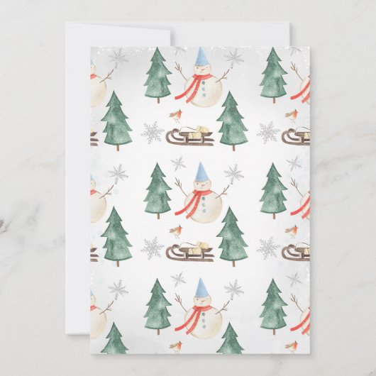 Boys Snowman Winter Onederland Geburtstag Einladung (Rückseite)