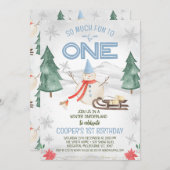 Boys Snowman Winter Onederland Geburtstag Einladung (Vorne/Hinten)