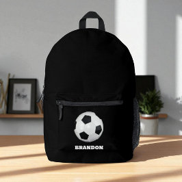 Boys Soccer Ball Black Stylish Individuelle Name K Bedruckter Rucksack