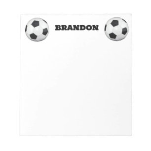 Boys Soccer Ball Black Stylish Individuelle Name K Notizblock