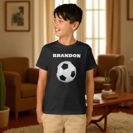 Boys Soccer Ball Black Stylish Individuelle Name K T-Shirt