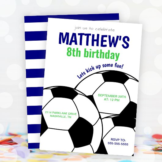 Boys Soccer Birthday Party Invitation Einladung