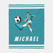 Boys Soccer Player Cool Grafik Illustrationsname Fleecedecke (Vorderseite)