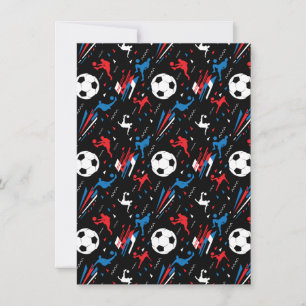 Boys Soccer Player - Red White Blue Freestyle Feiertagskarte