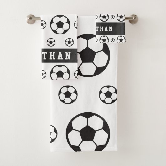 Boys Soccer Player's Name & Number Sports Fan Ball Badhandtuch Set (Insitu)