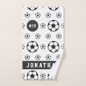Boys Soccer Player's Name & Number Sports Fan Ball Badhandtuch Set (Handtuch)