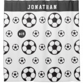 Boys Soccer Player's Name & Number Sports Fan Ball Duschvorhang (Vorderseite)