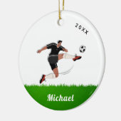 Boy's Soccer Player's Name & Year Athlete Sports Keramik Ornament (Links)