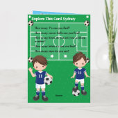 Boys Soccer Secret Message Happy Birthday Karte (Rückseite)