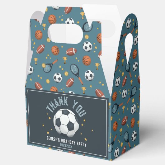 Boys Soccer Sport Kindergeburtstag Geschenkschachtel (Geöffnet)