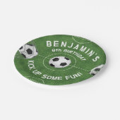 Boys Soccer Sports Geburtstag Pappteller (Schrägansicht)