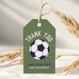 Boys Soccer Sporty Thank You Kids Birthday Favor Geschenkanhänger