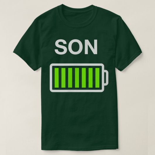 Boys Son BatteryMommy und Daddy Low Battery T-Shirt (Design vorne)
