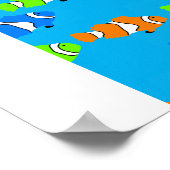 Boys Sons Blue Clown Fish Swimming Growth Chart Poster (Ecke)