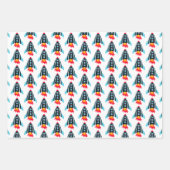 Boys Space Rocket Muster Geschenkpapier Set (Vorderseite)