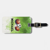 Boys Sports Balls School Bag Gepäckanhänger (Vorderseite horizontal)