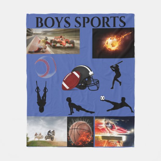 BOYS SPORTS FLEECE BLANKET. (Vorderseite)