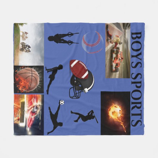 BOYS SPORTS FLEECE BLANKET. (Vorderseite (Horizontal))