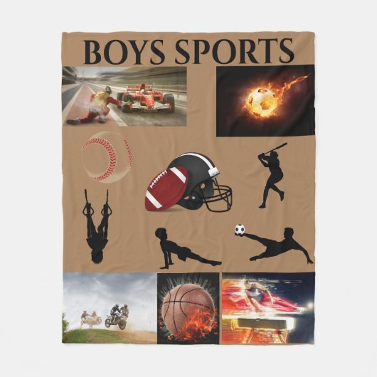 BOYS SPORTS FLEECE BLANKET. (Vorderseite)