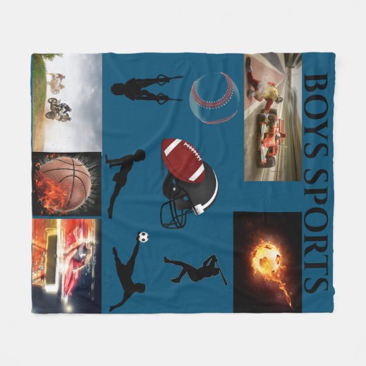 BOYS SPORTS FLEECE BLANKET. (Vorderseite (Horizontal))