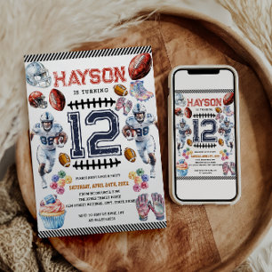 Boys Sports Football Geburtstagsparty Einladung