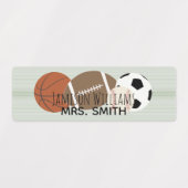 Boys Sports Green Strip Wasserdichte Labels Etiketten (Design 1)