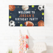 Boys Sports Navy Geburtstag Begrüßungsbanner Banner (Insitu)
