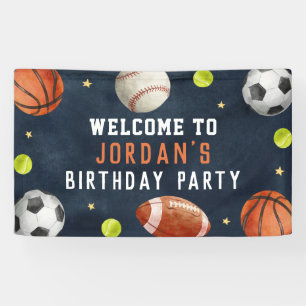 Boys Sports Navy Geburtstag Begrüßungsbanner Banner