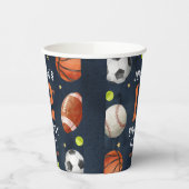 Boys Sports Navy Geburtstag Pappbecher (Links)