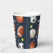 Boys Sports Navy Geburtstag Pappbecher (Rechts)