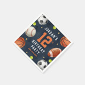 Boys Sports Navy Geburtstag Serviette (Ecke)