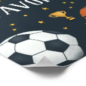 Boys Sporty Blue Birthday Party für Signing Poster (Ecke)