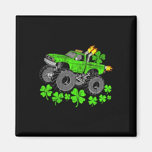 Boys St. Patricks Day Glücks-Monstertruck Magnet (Vorne)