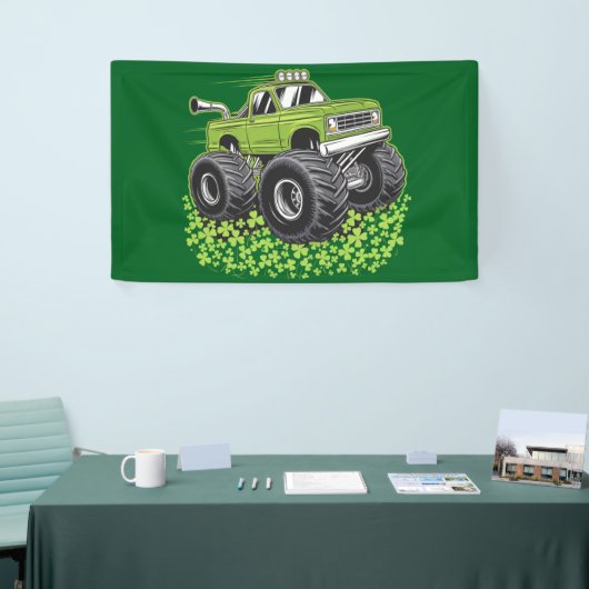 Boys St Patricks Day Kleinkind Lucky Monster Truck Banner (Messeveranstaltung)