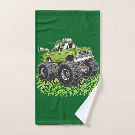 Boys St Patricks Day Kleinkind Lucky Monster Truck Handtuch (Handtuch)