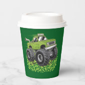 Boys St Patricks Day Kleinkind Lucky Monster Truck Pappbecher (Vorderseite)