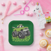 Boys St Patricks Day Kleinkind Lucky Monster Truck Pappteller (Party)
