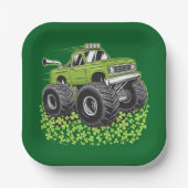 Boys St Patricks Day Kleinkind Lucky Monster Truck Pappteller (Vorderseite)
