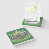 Boys St Patricks Day Kleinkind Lucky Monster Truck Steinuntersetzer (Seitenansicht)