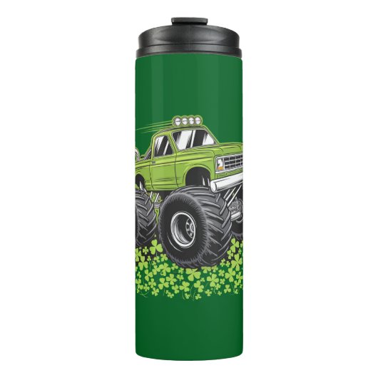 Boys St Patricks Day Kleinkind Lucky Monster Truck Thermosbecher (Vorderseite)