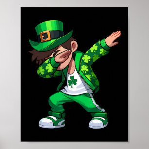 Boys St. Patricks Day Lucky Charm Dabbing Leprecha Poster